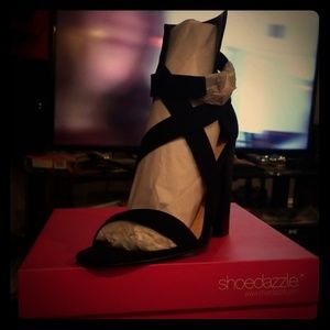 Black Suade Dress Sandals